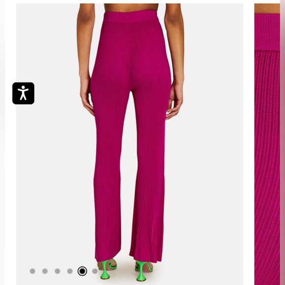 CULT GAIA Dalia Rib Knit Flared Pants Medium Pink Fairycore split hem pant Rush - Picture 4 of 11